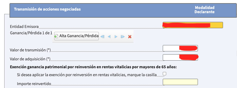 Transmisión de Acciones